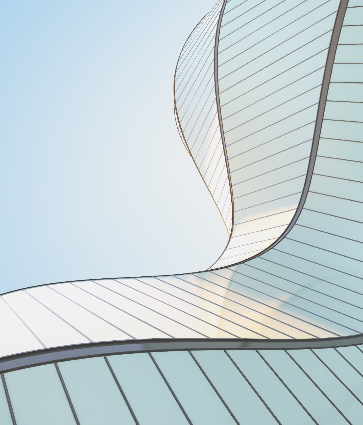 Abstract, wavy building façade
